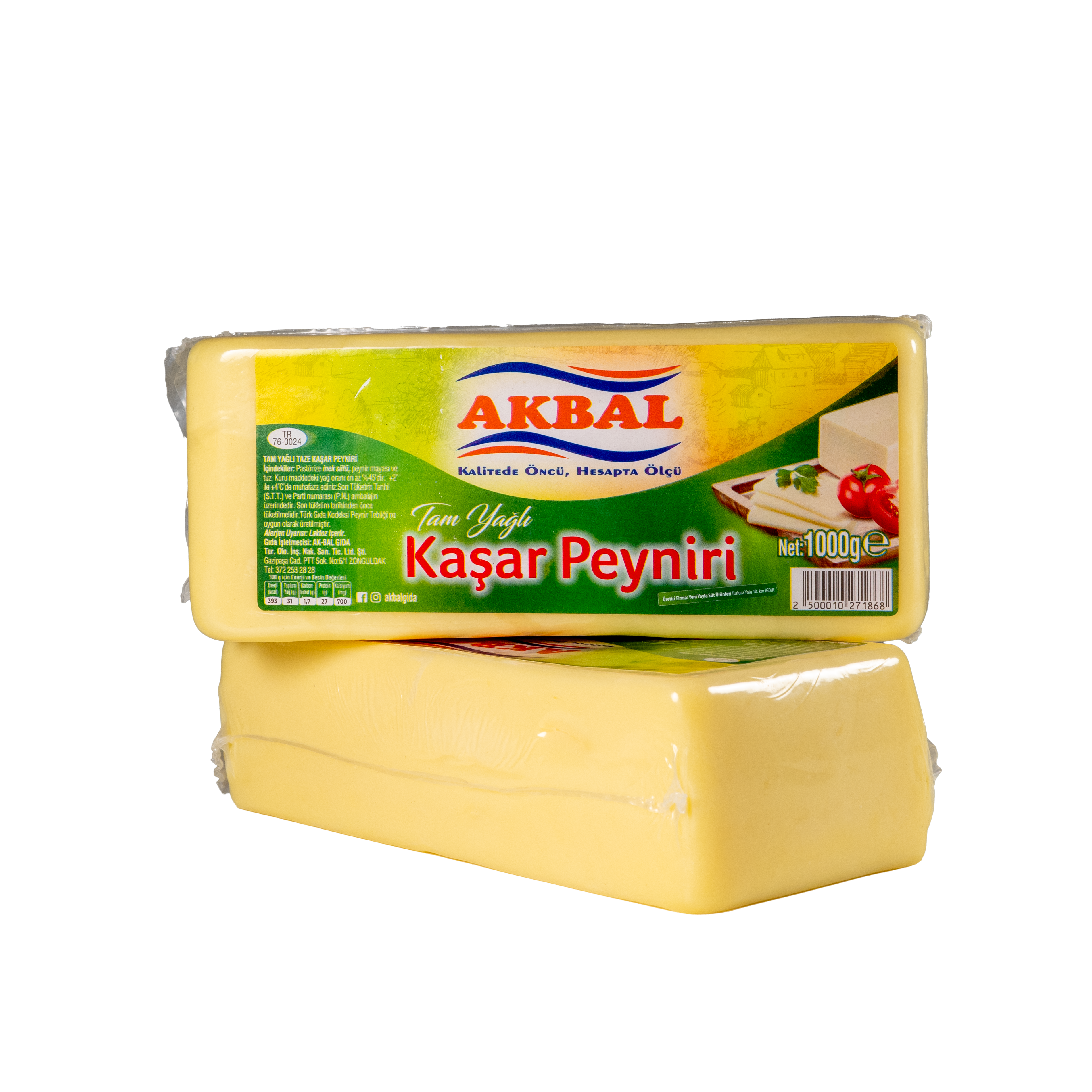 Akbal Kaşar Tam Yağlı 500GR